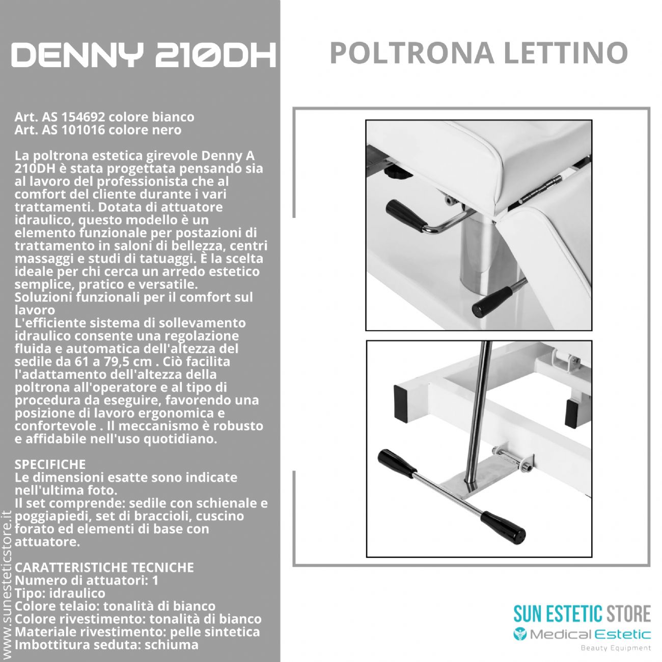 Denny 210DH poltrona lettino idraulica