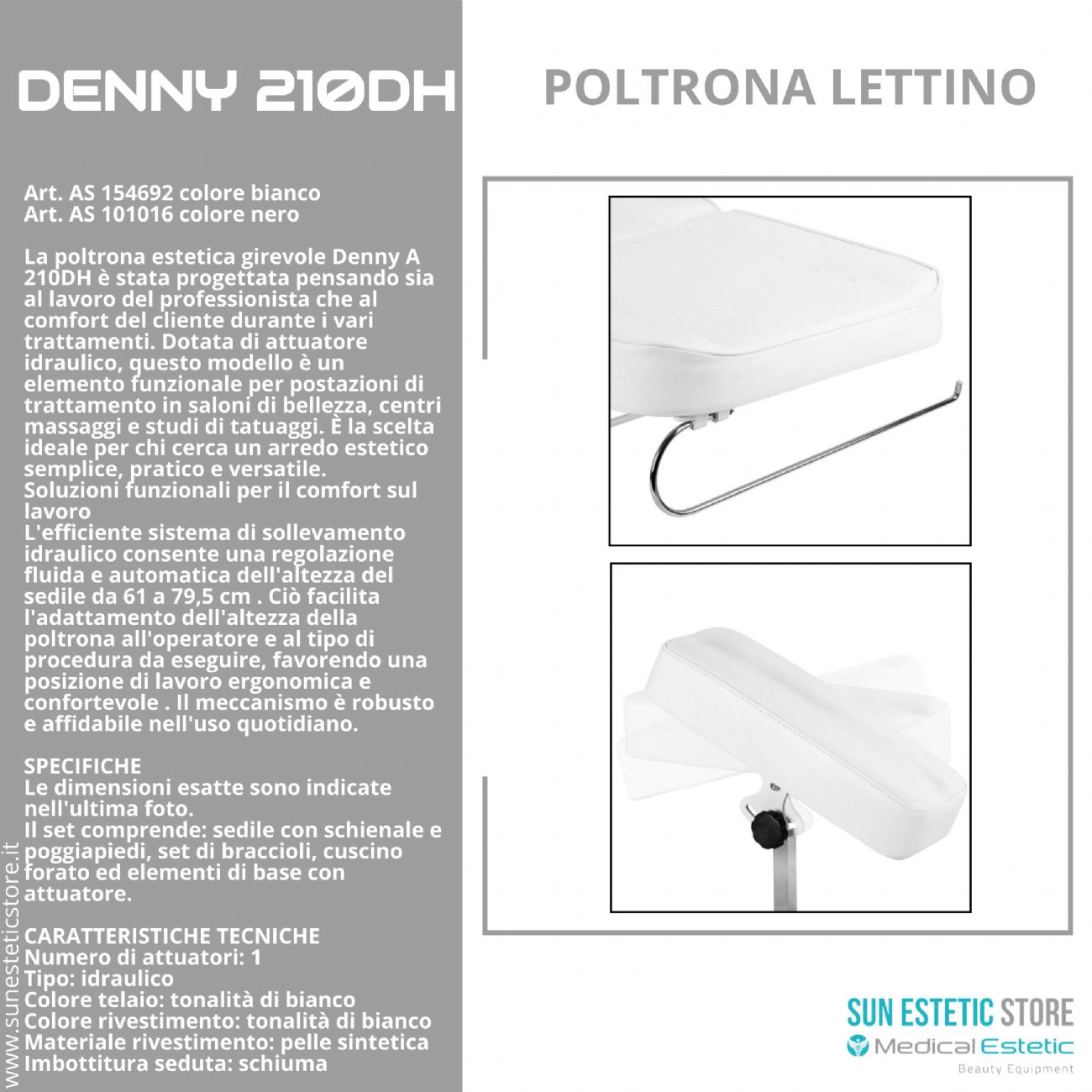 Denny 210DH poltrona lettino idraulica
