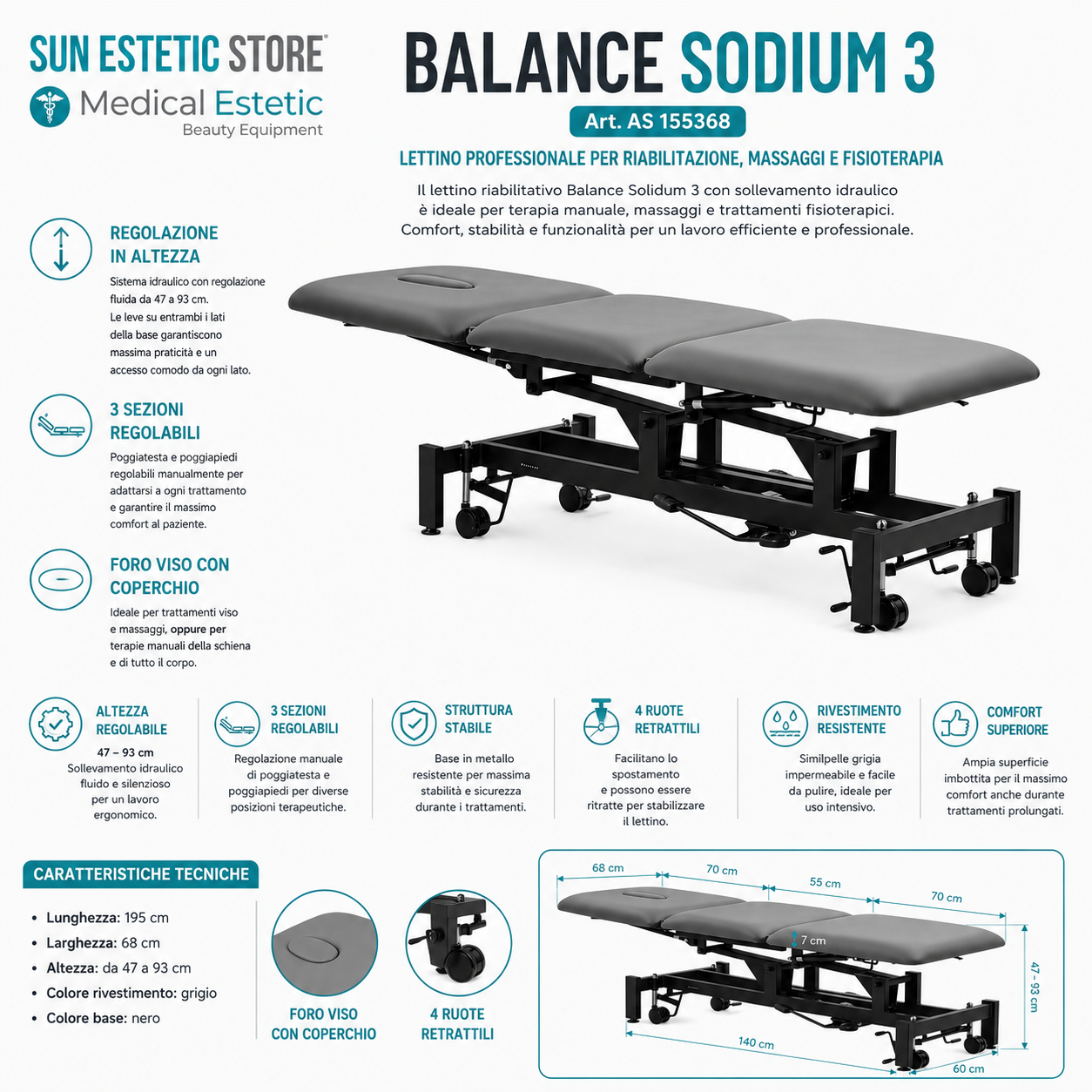 Balance Solidum 3 lettino fisioterapia idraulico