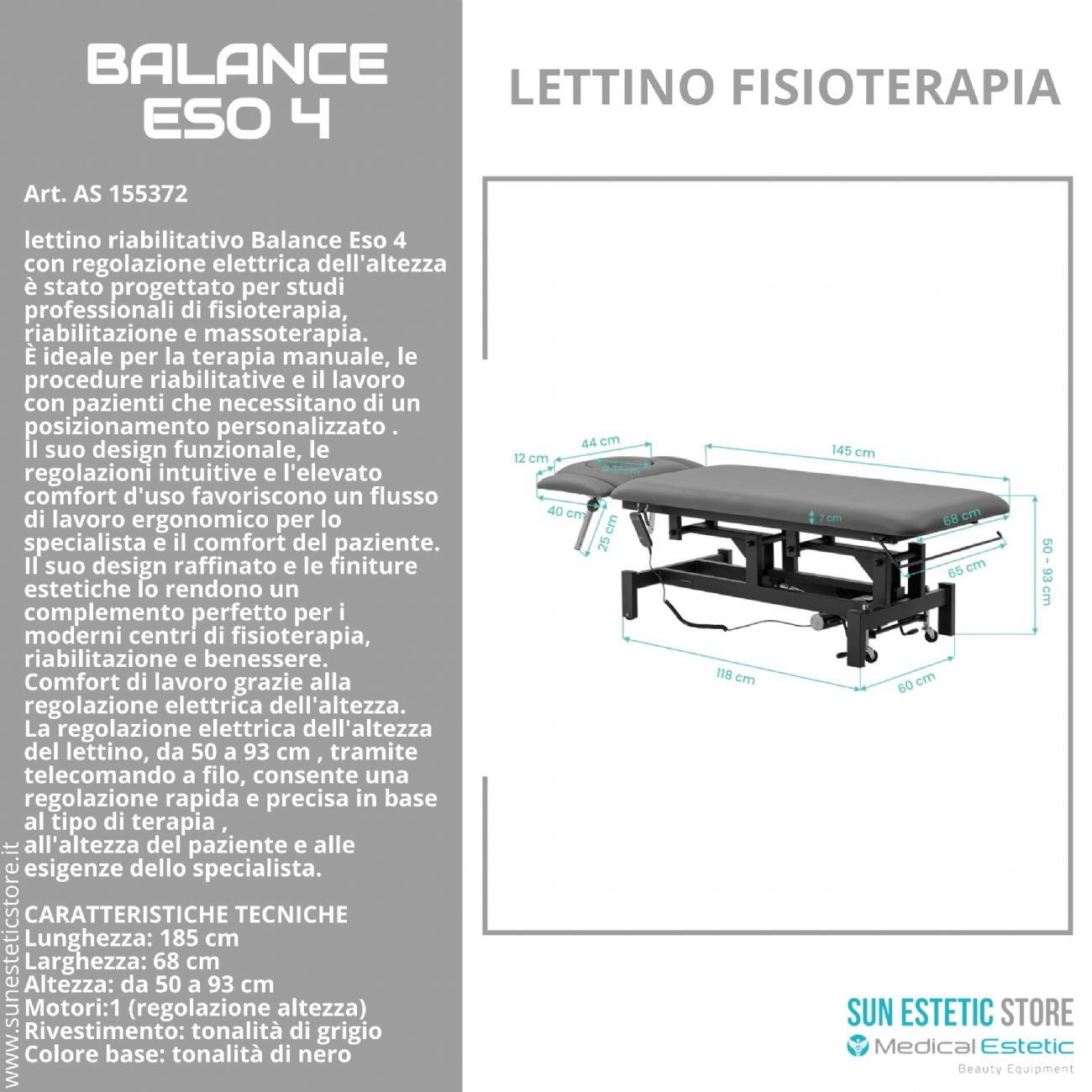 Balance Eso 4 lettino fisioterapia elettrico 1 motore