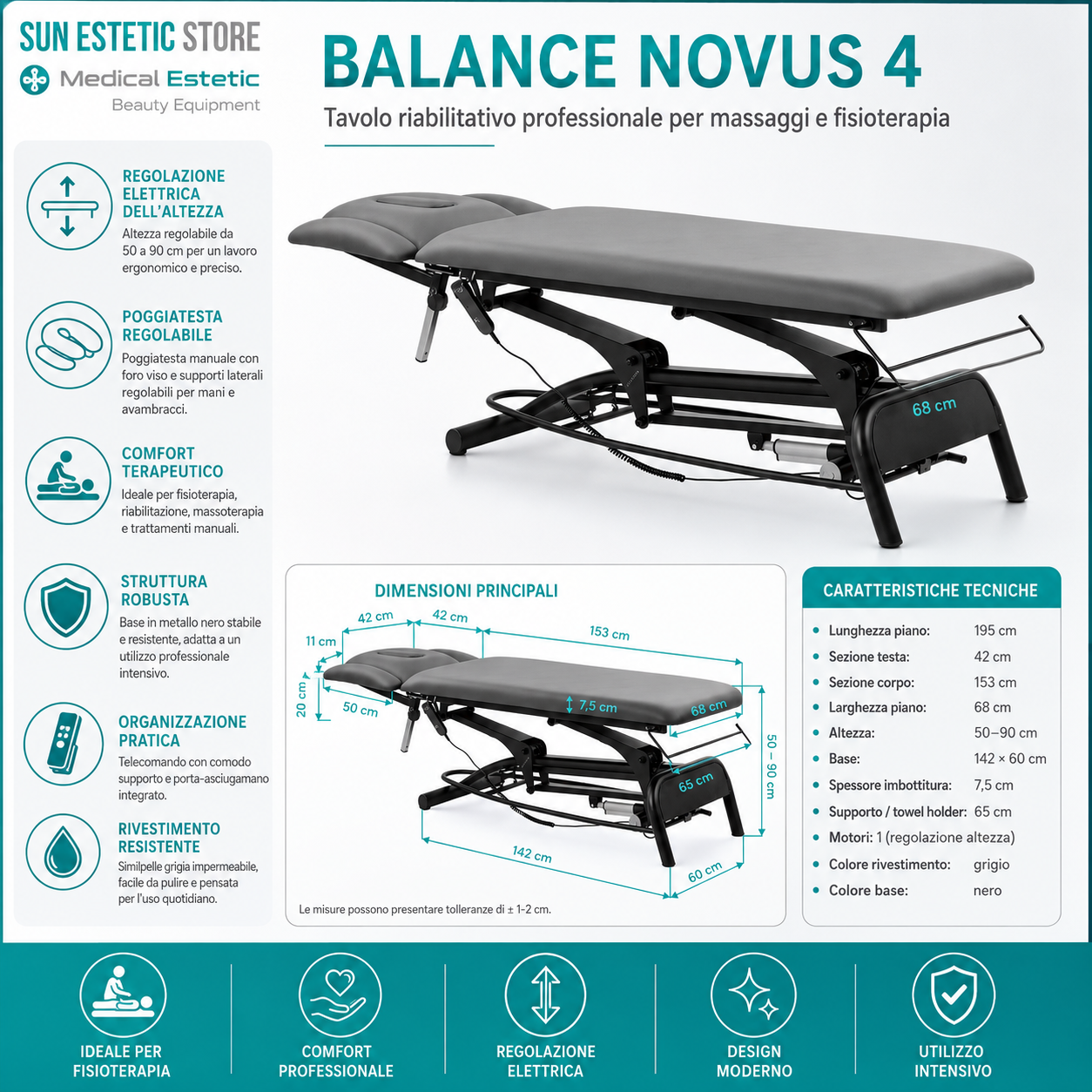 Balance Novus 4: Tavolo Riabilitativo Elettrico