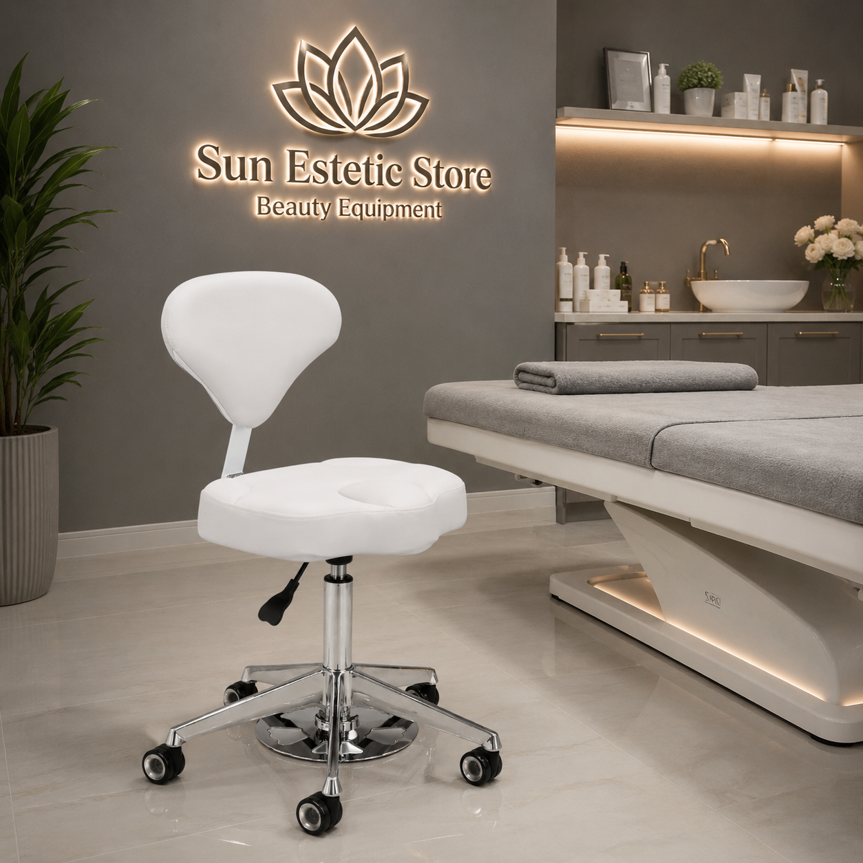 NESTA 156-F: Sgabello Cosmetico Ergonomico Regolabile