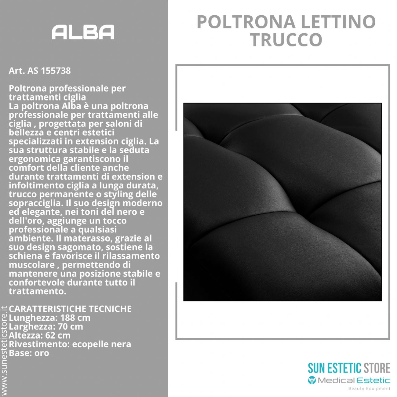Poltrona Alba Professionale per Trattamenti Ciglia