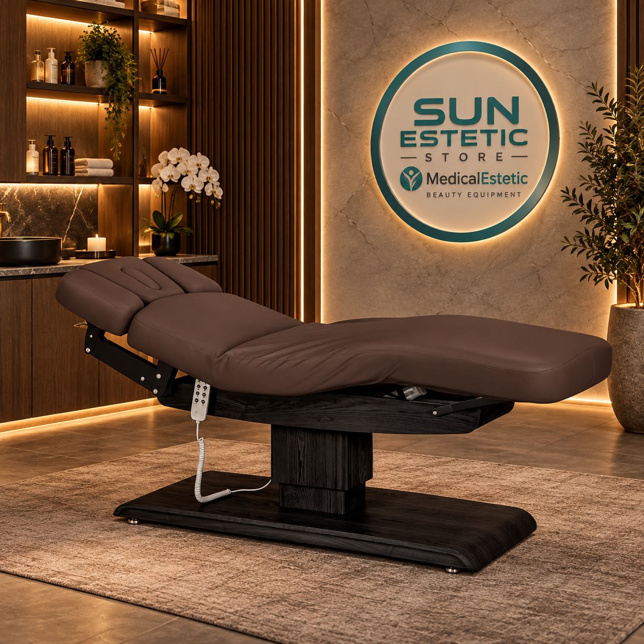 Sillon Relax SPA – Lettino Elettrico con Base Nera per Estetica e Centri Benessere