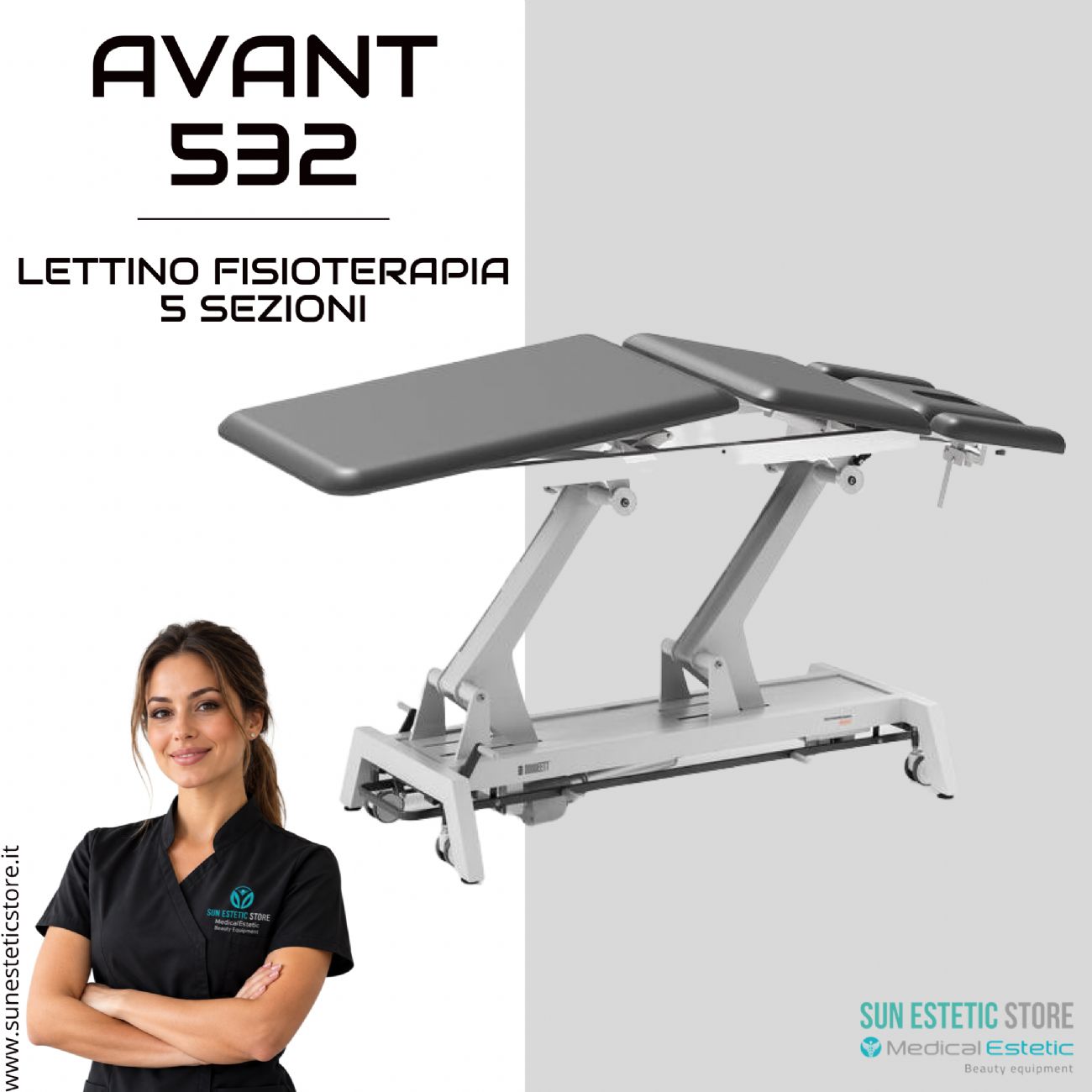 Avant 532 – Lettino da Massaggio Elettrico a Cinque Corpi