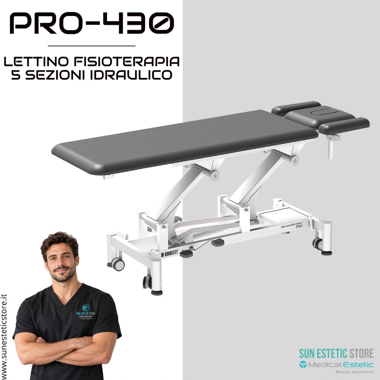 Pro 430 – Lettino da Massaggio Idraulico a Quattro Corpi