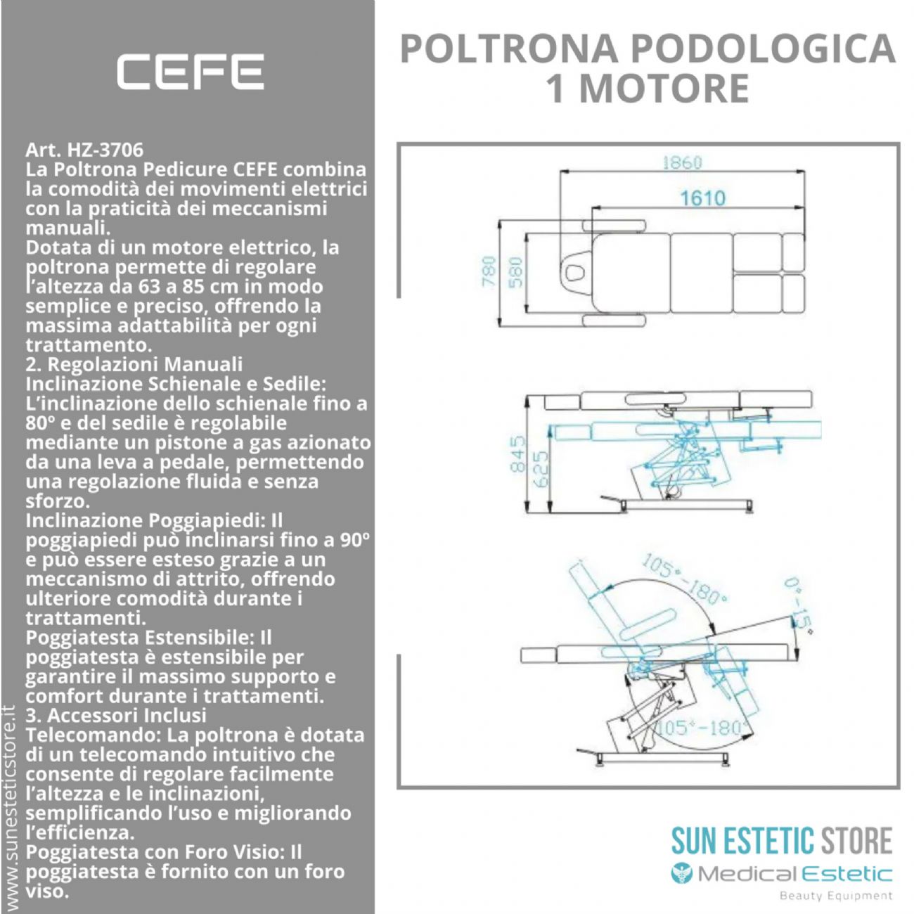 CEFE Poltrona pedicure 1 motore