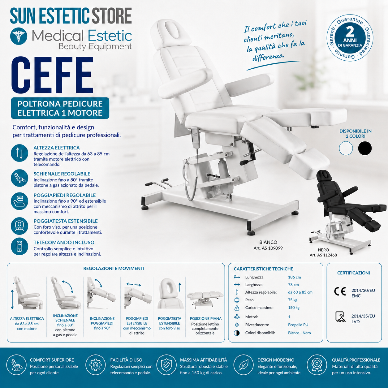 Cefe poltrona pedicure 1 motore