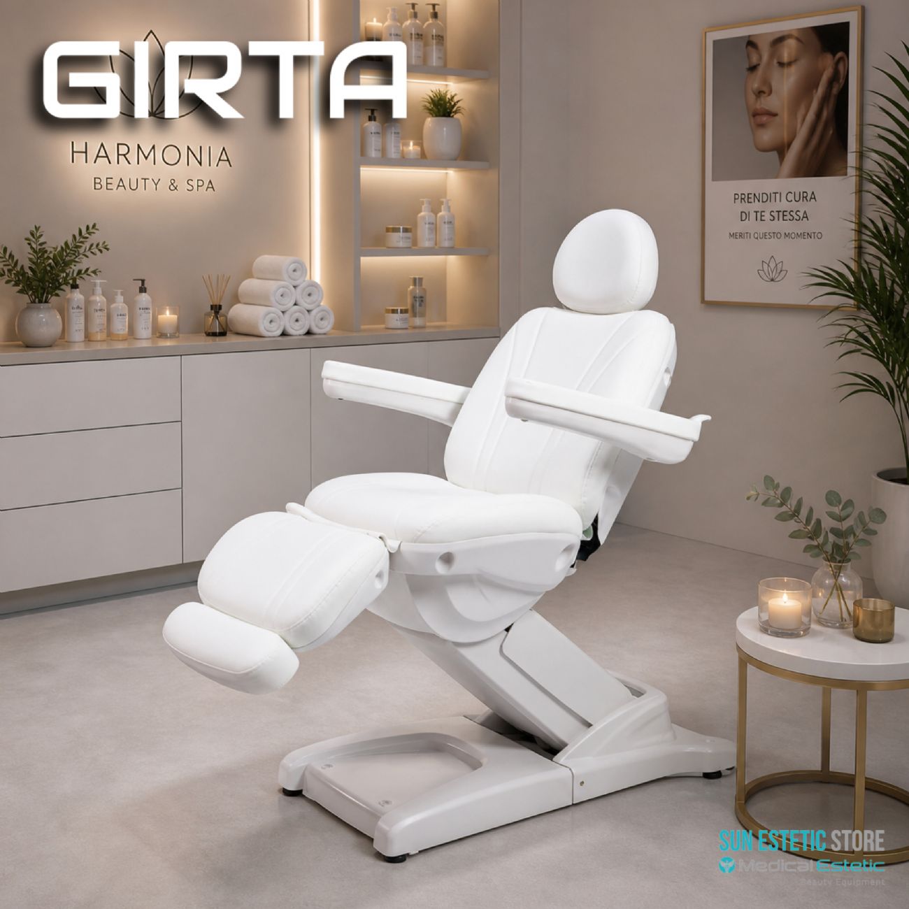 Girta poltrona lettino elettrica professionale 4 motori massaggi centro estetico