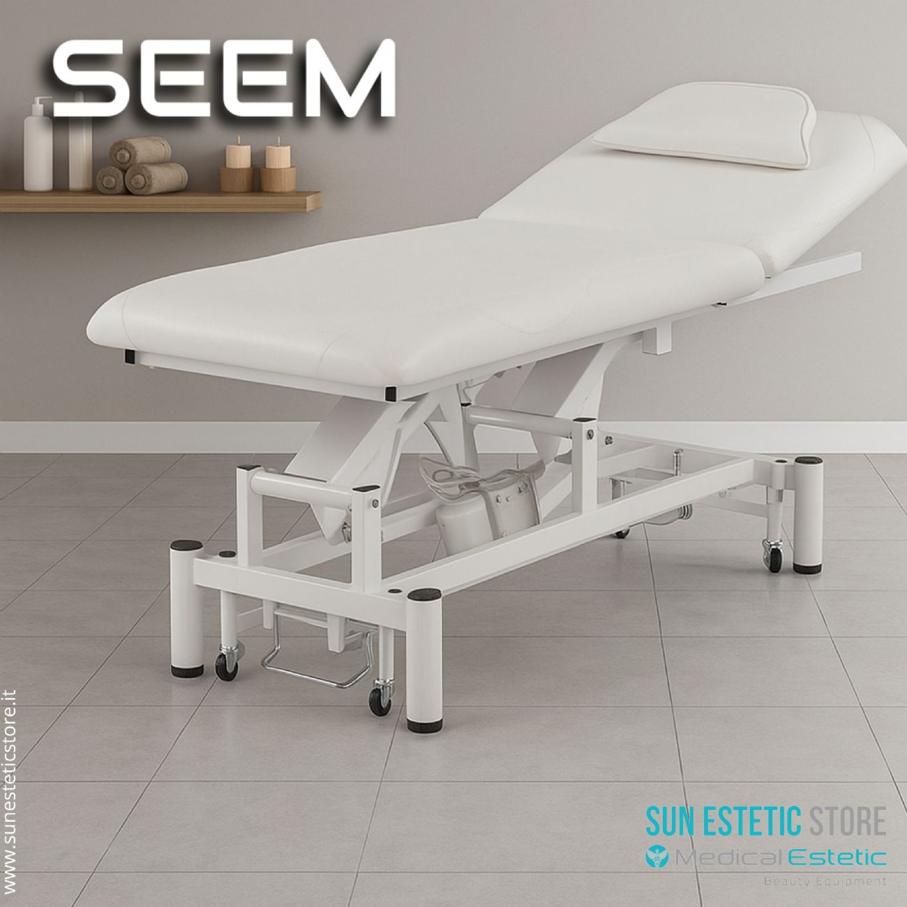SEEM Lettino massaggio 1 motore colore bianco