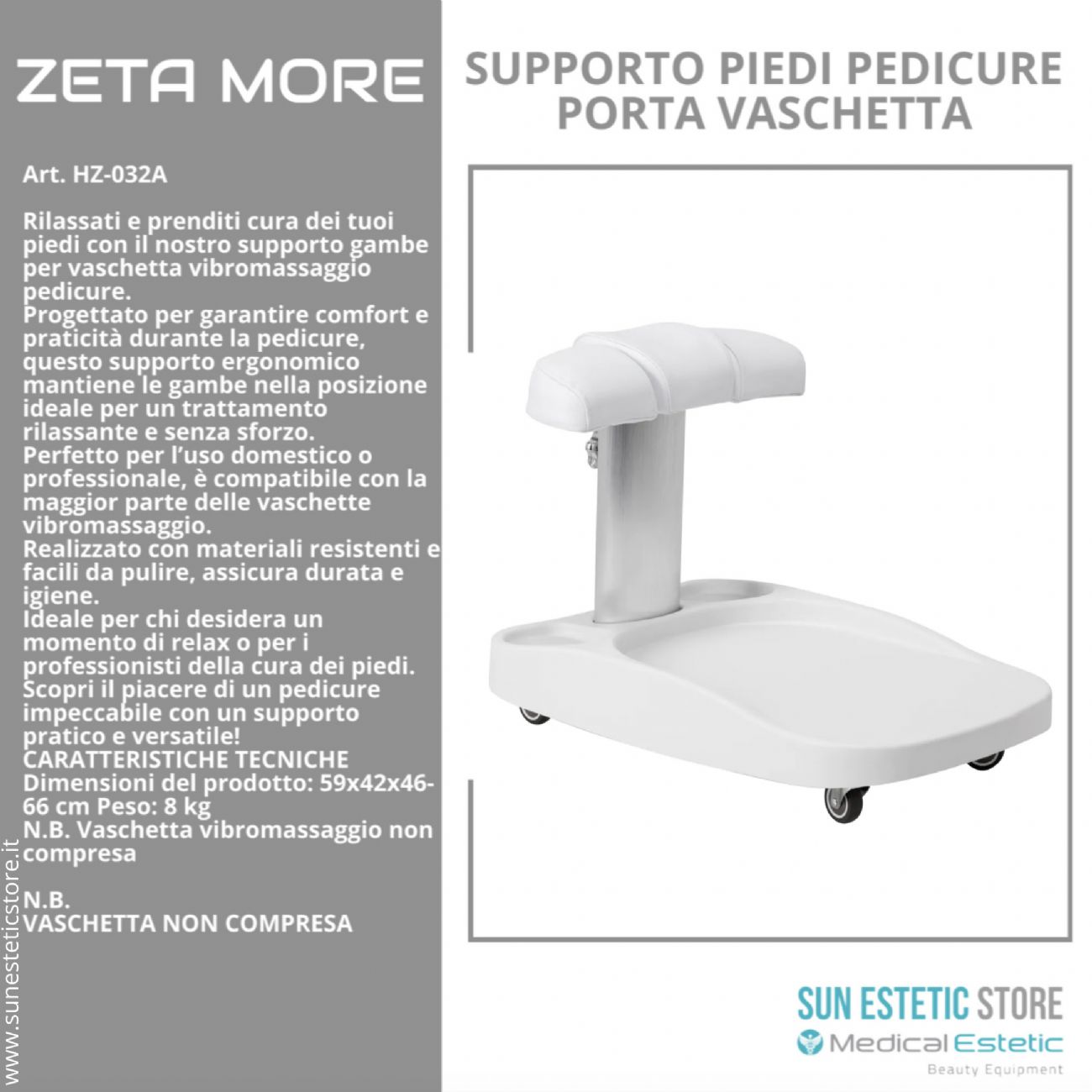 ZETA MORE Supporto gamba pedicure idromassaggio