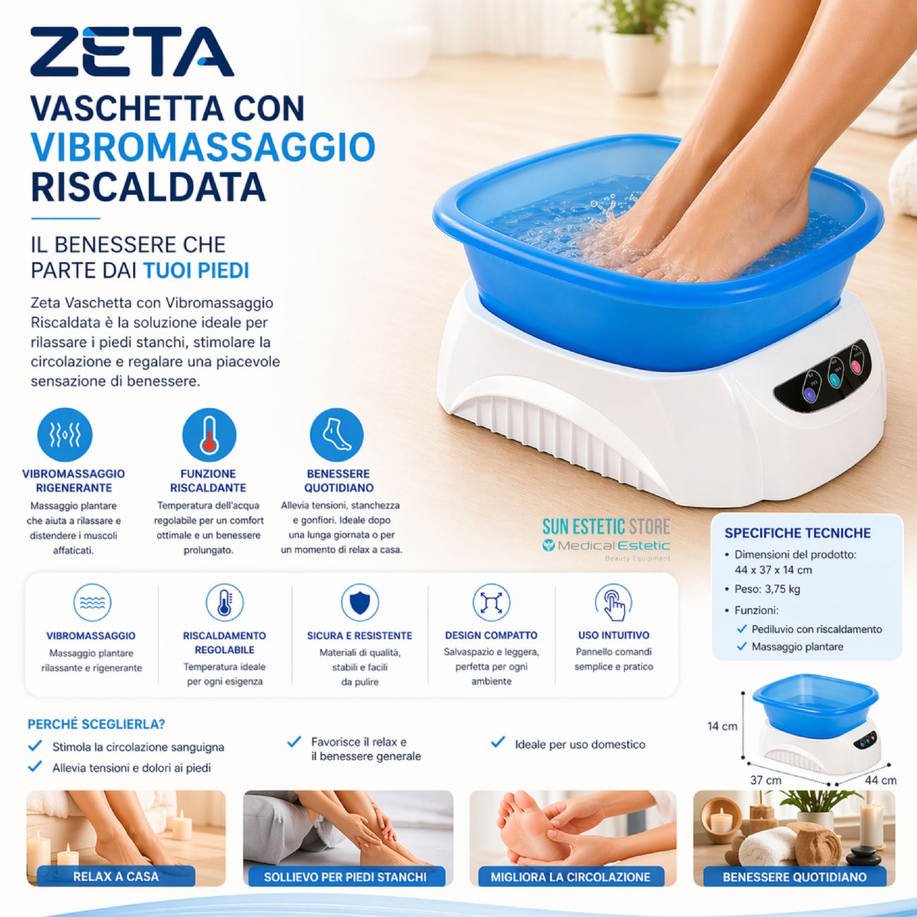 ZETA Vaschetta vibromassaggio