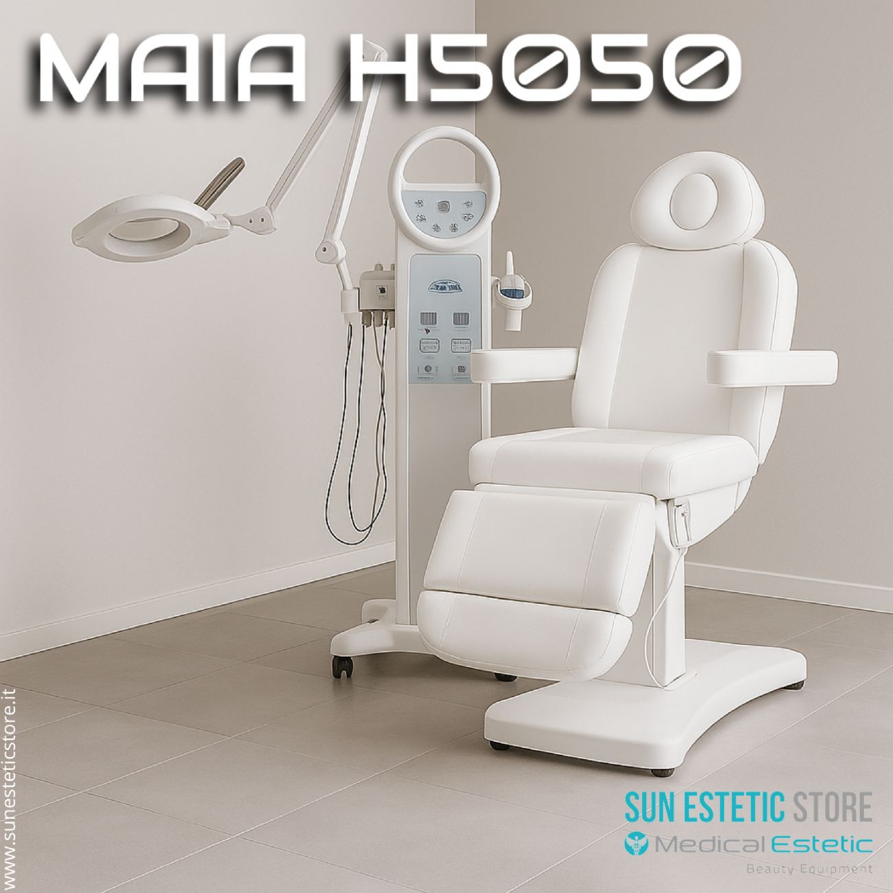 MAIA TORRE MULTIFUNZIONE<br />- Vaporizzatore<br />- Lampada led<br />- Ultrasuoni<br />- Skin Scrubber<br />- Alta frequenza<br />- Spazzola rotante<br />- Corrente galvanica<br />- Aspirazione