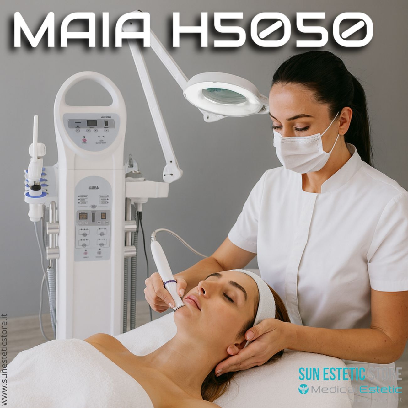 MAIA TORRE MULTIFUNZIONE<br />- Vaporizzatore<br />- Lampada led<br />- Ultrasuoni<br />- Skin Scrubber<br />- Alta frequenza<br />- Spazzola rotante<br />- Corrente galvanica<br />- Aspirazione