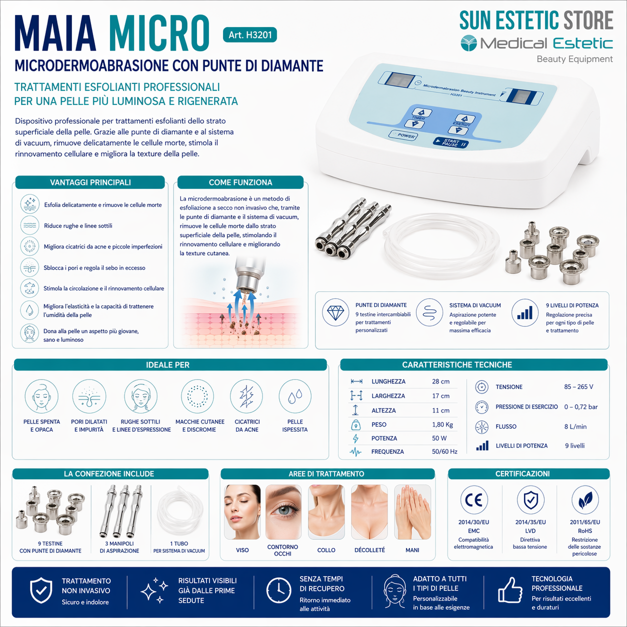 MAIA MICRO Microderoabrasione con diamante
