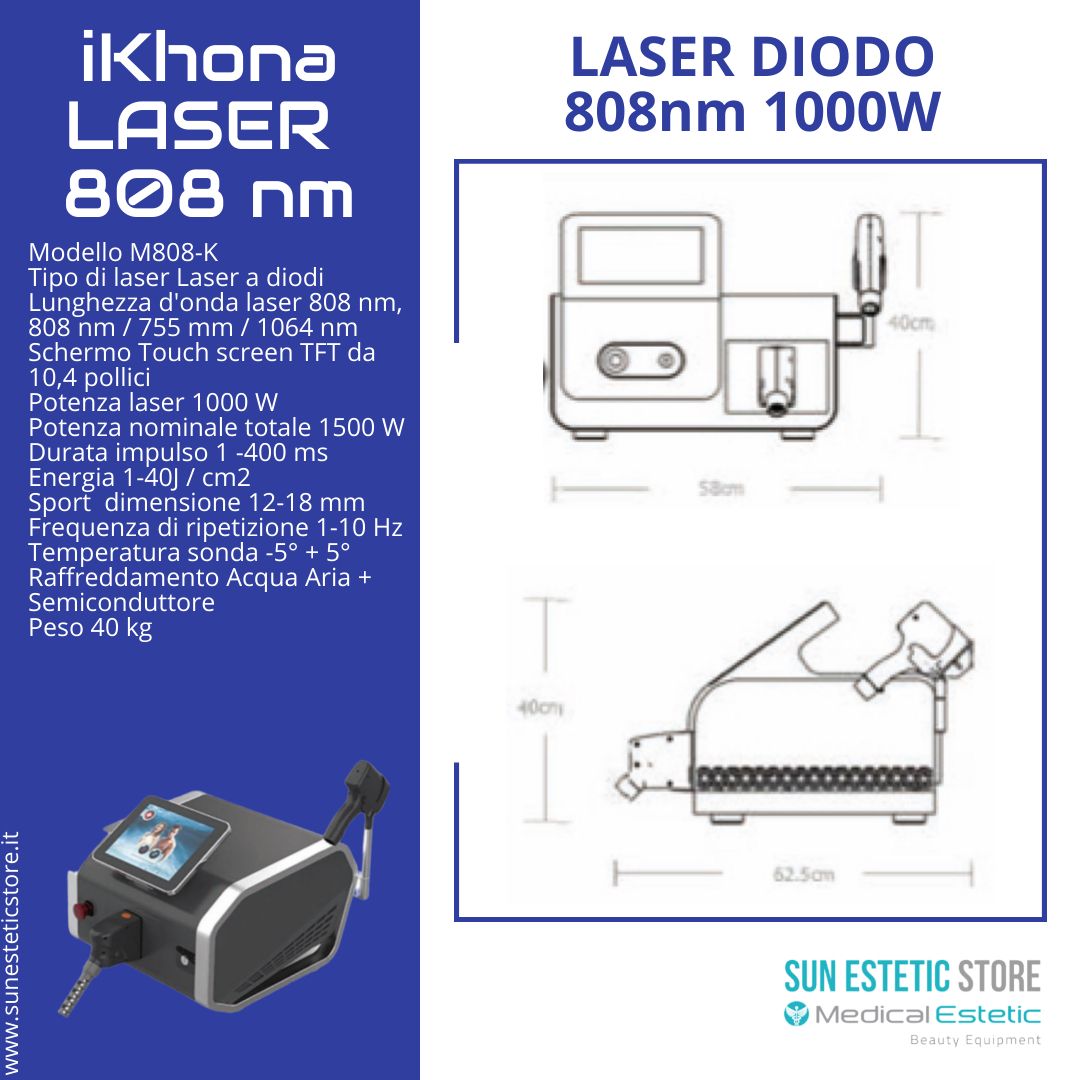 iKhona Laser diodo 808 portatile 1000W