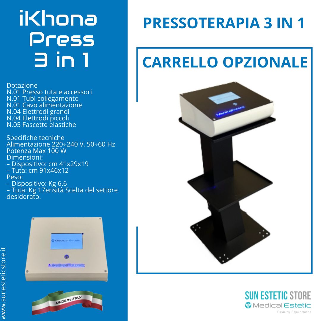 iKHONA PRESS 3 IN 1 Pressoterapia + infrarossi + elettrostimolatore
