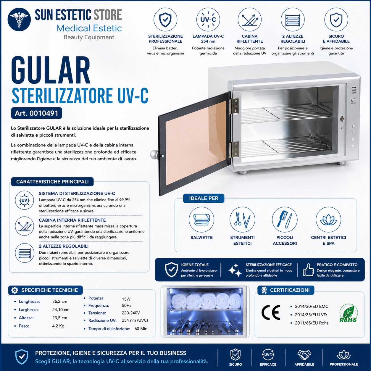 GULAR Sterilizzatore UV-C