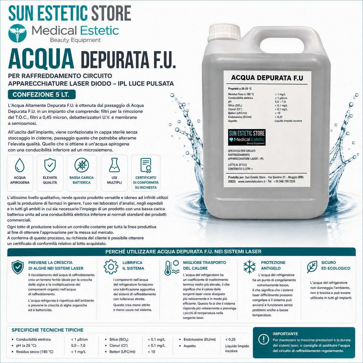 Acqua ionizzata F.U. Tanica 5 lt