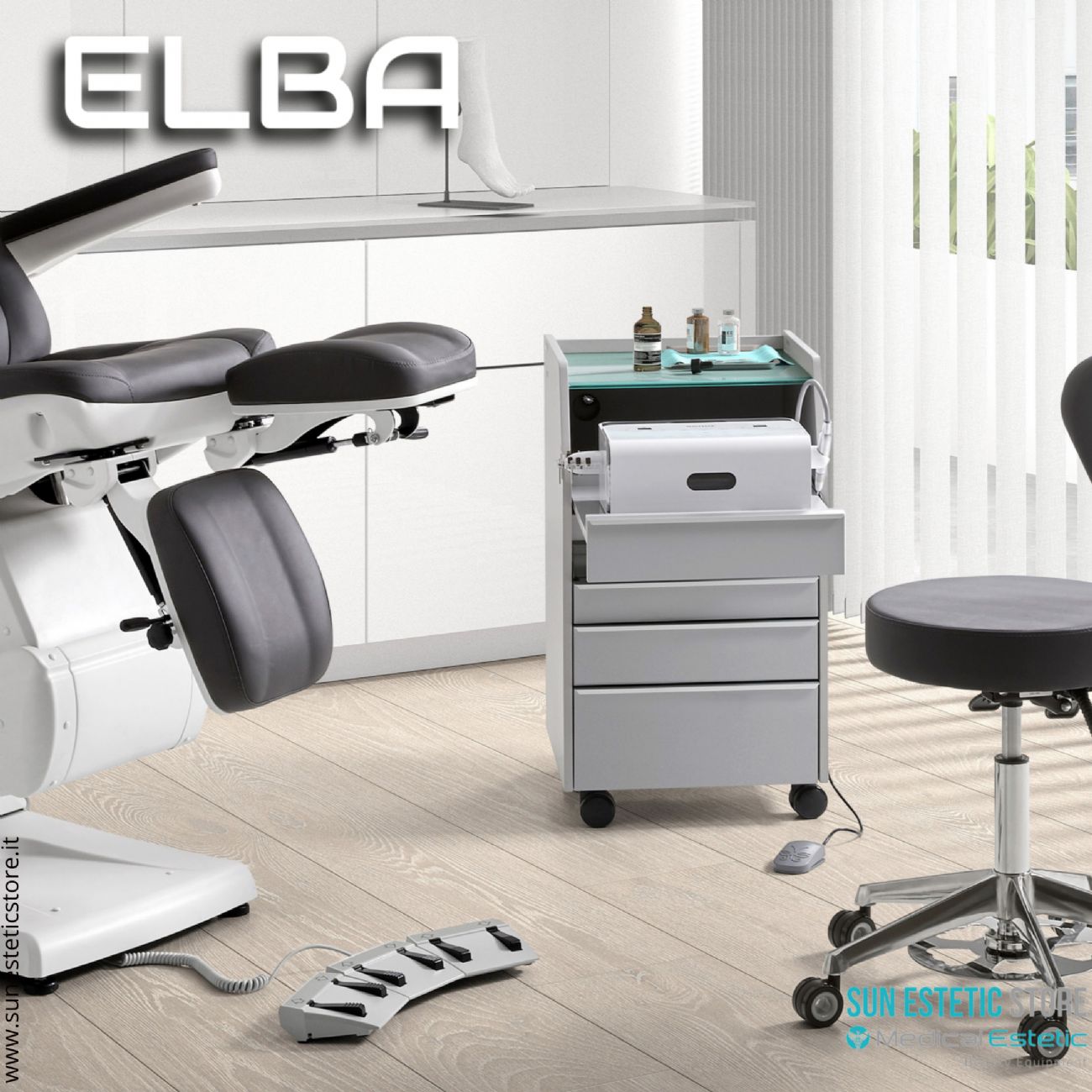 ELBA Carrello pedicure con luce UV