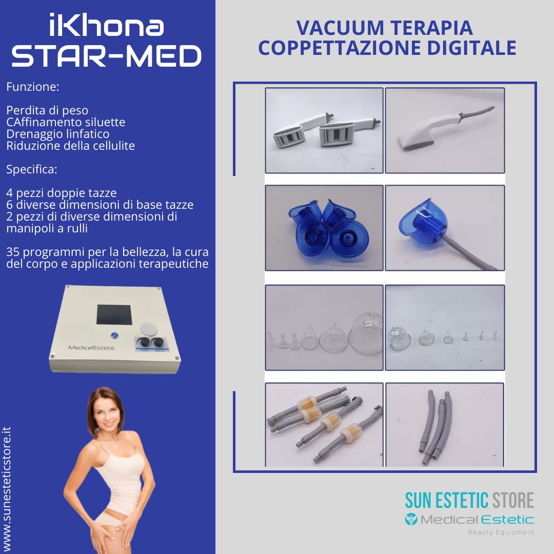 iKhona Star Med Vacuum terapia digitale professionale trattamenti massaggio endodermico estetica