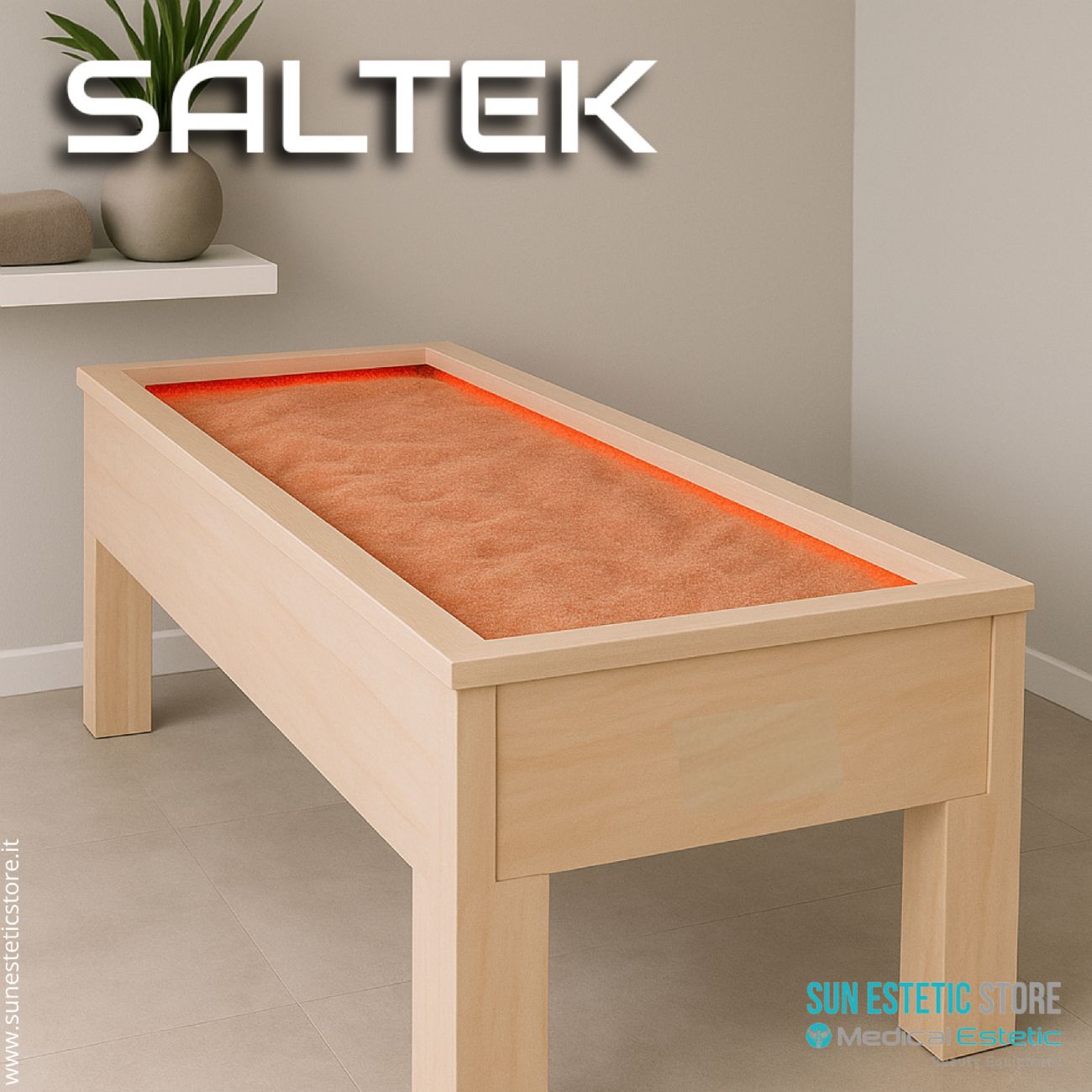 Saltek lettino al sale himalayano termoriscaldato con cromopterapia estetica massaggi