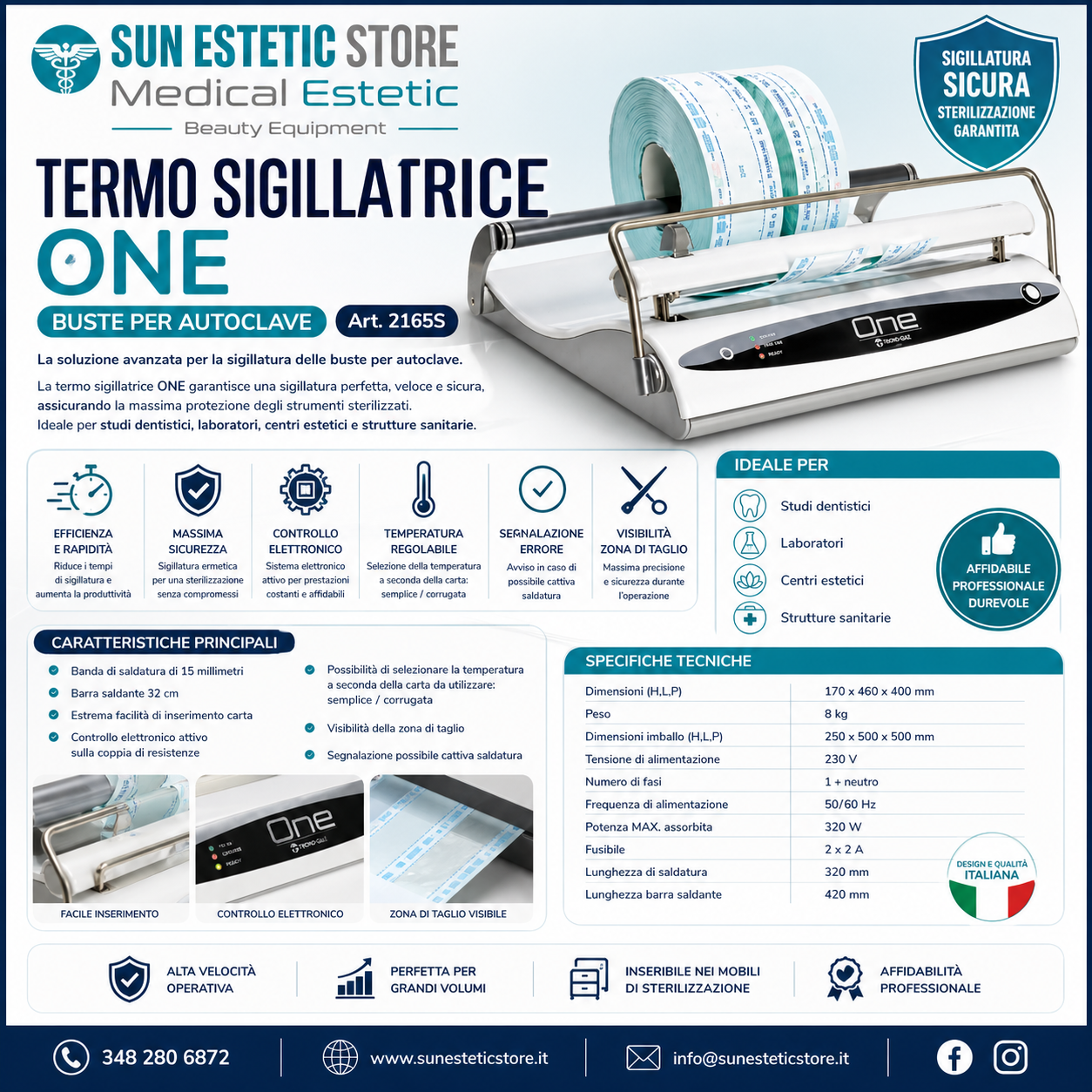 One termosigillatrice buste per autoclave sterilizzazione disinfezione attrezzi