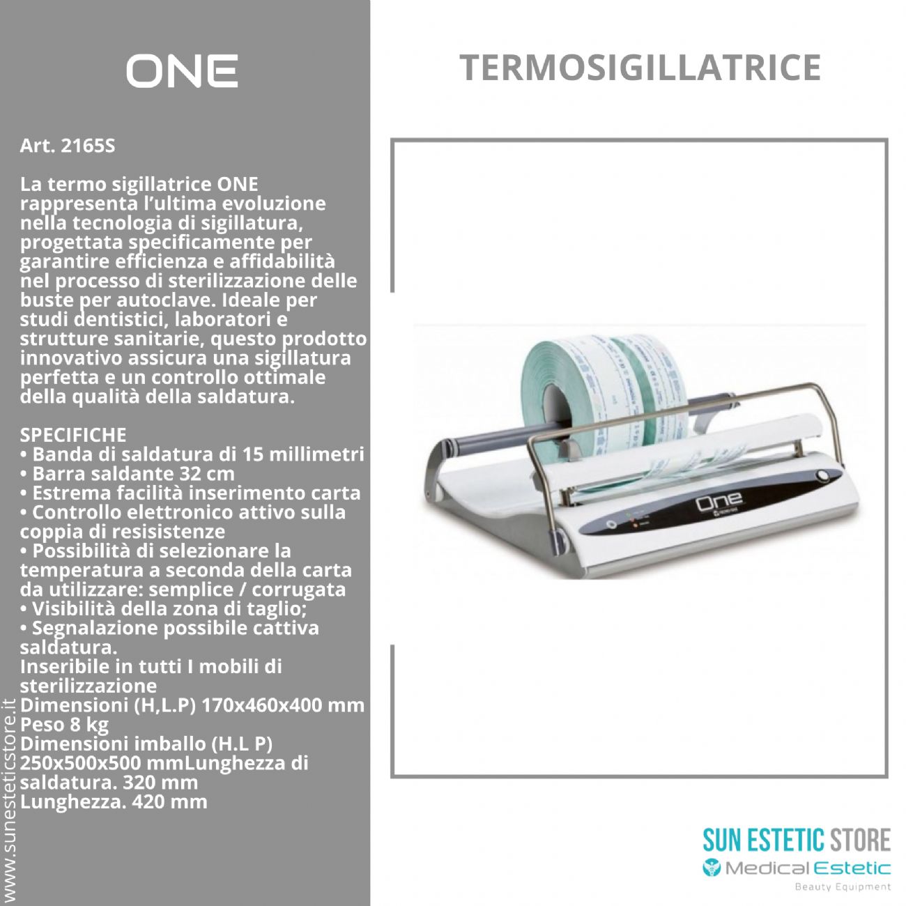 One termosigillatrice buste per autoclave sterilizzazione disinfezione attrezzi