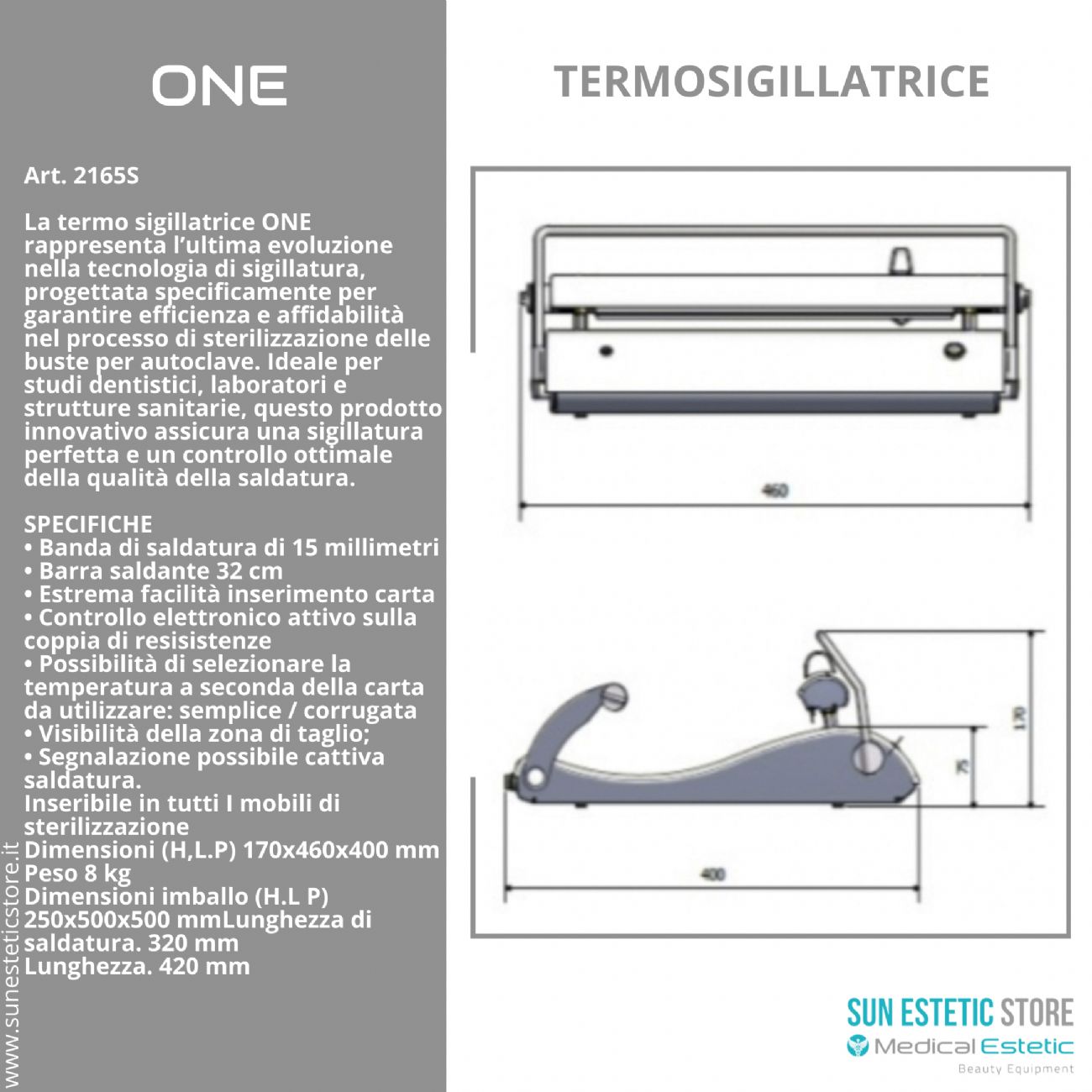 One termosigillatrice buste per autoclave sterilizzazione disinfezione attrezzi