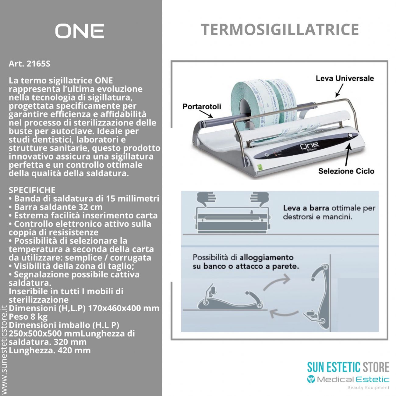 One termosigillatrice buste per autoclave sterilizzazione disinfezione attrezzi