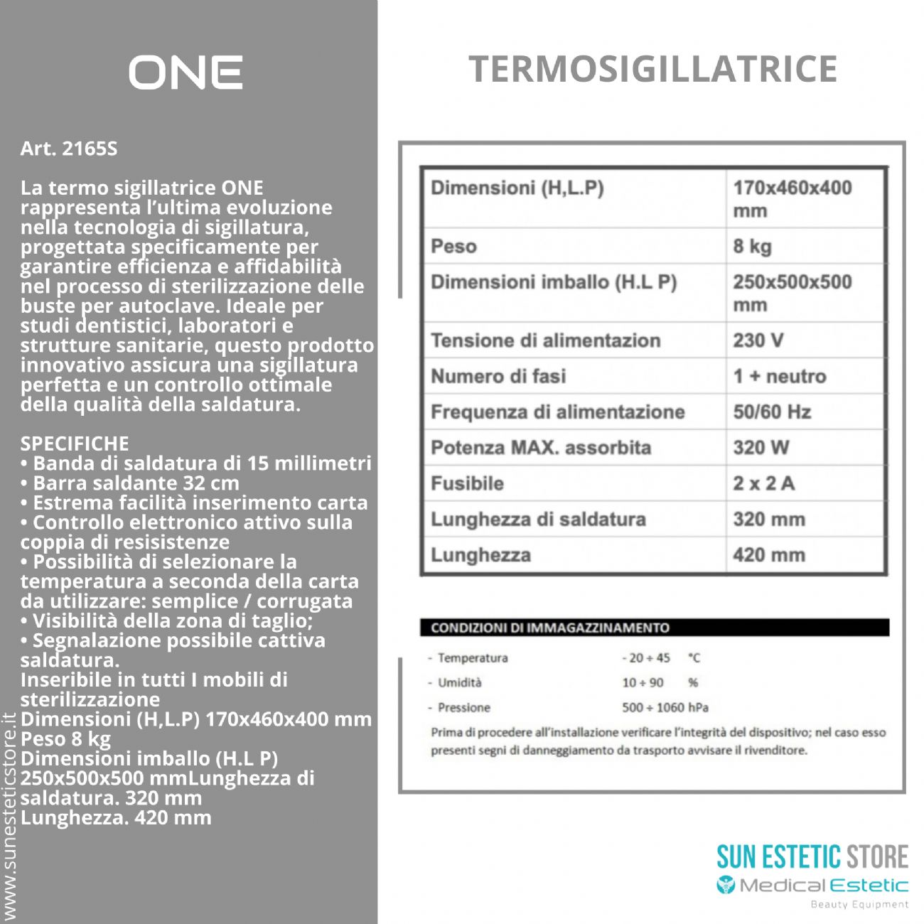 One termosigillatrice buste per autoclave sterilizzazione disinfezione attrezzi