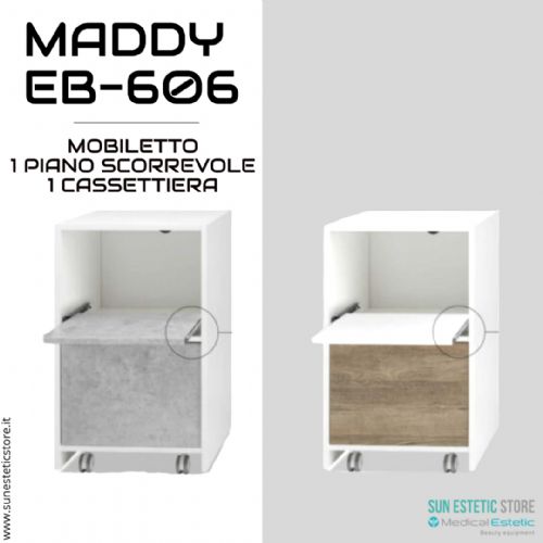 Maddy 606 R - C mobiletto modulare con 1 cassettiera e 1 piano scorrevole per apparecchiature estetica