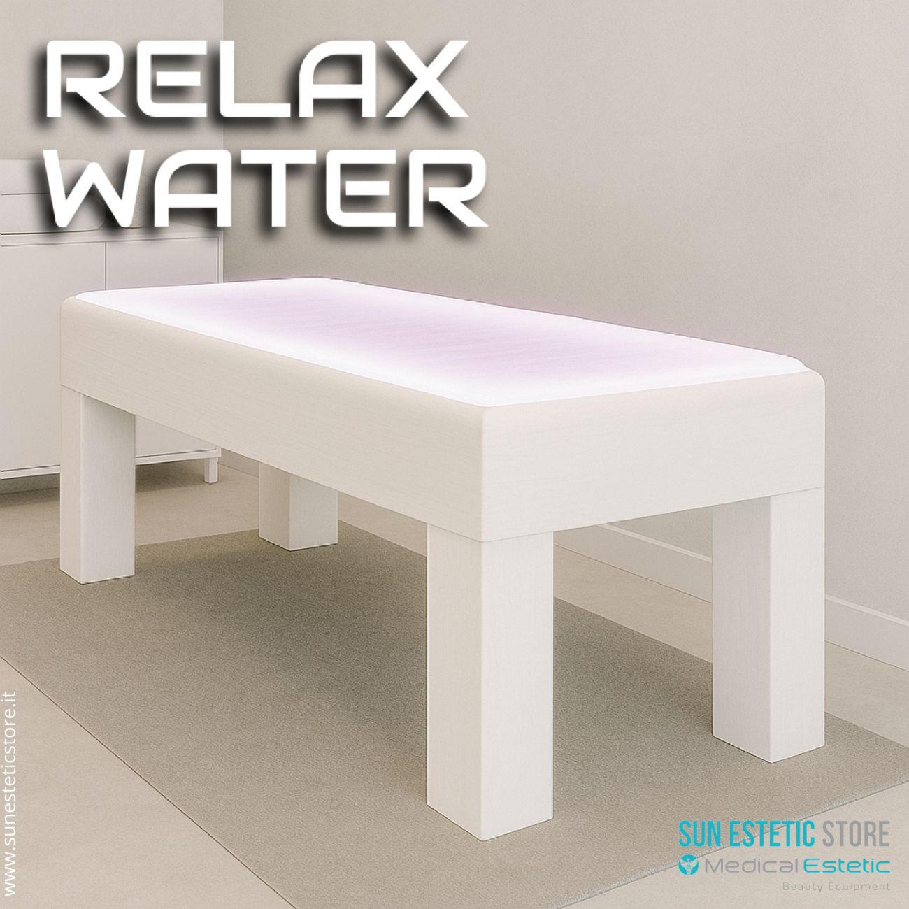 Lettino ad acqua termoriscaldato con cromoterapia wellness estetica spa