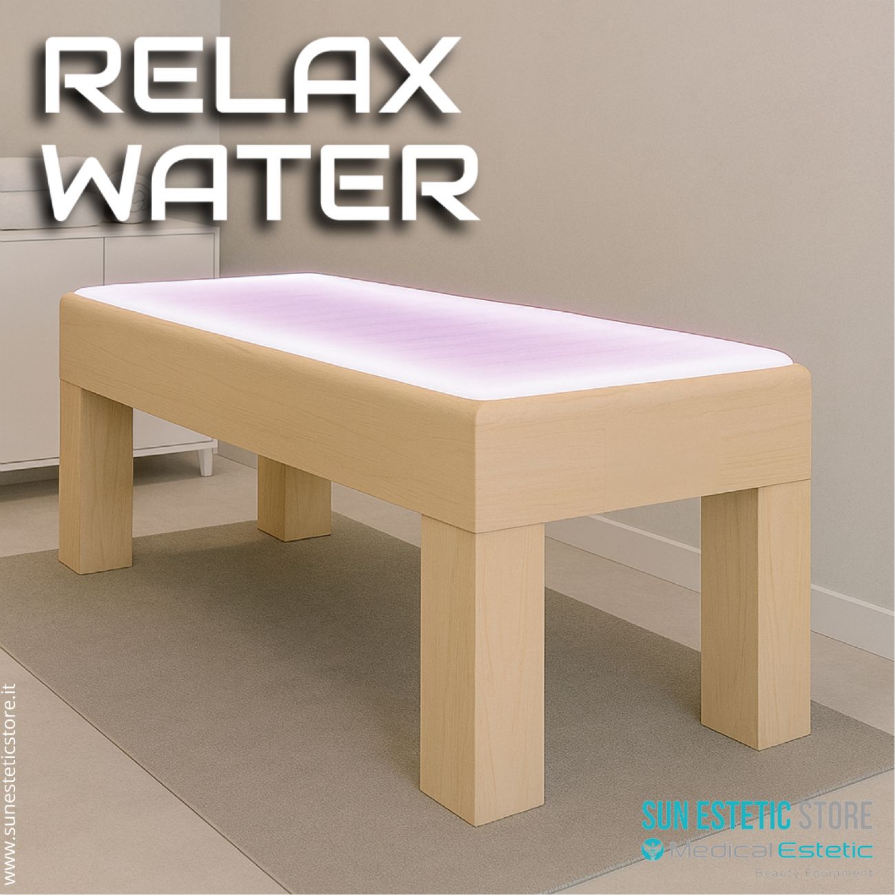Lettino ad acqua termoriscaldato con cromoterapia wellness estetica spa