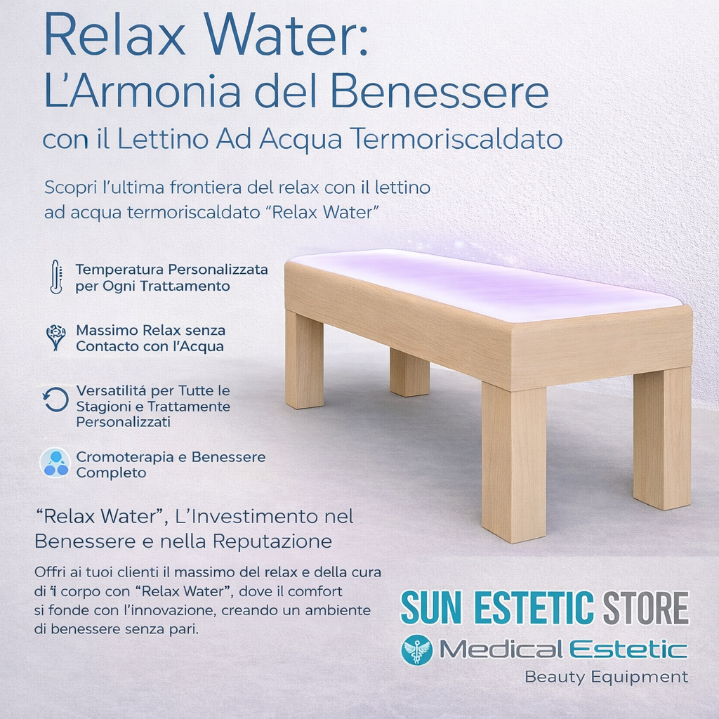 Relax Water lettino ad acqua termoriscaldato con cromoterapia wellness estetica spa