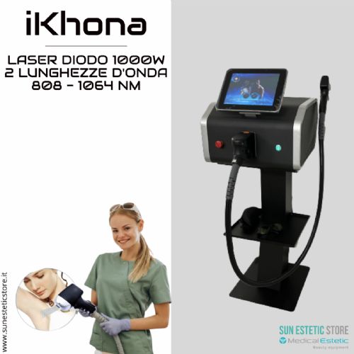 iKhona Laser diodo 2 lunghezze d'onda 808 - 1064 nm - 1000W portatile estetica 40J