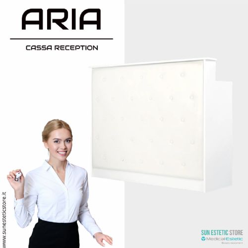 Aria G26 Banco cassa reception negozio con scomparti e cassetto porta tastiera