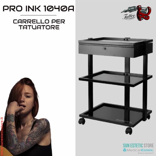 Pro Ink 1040A carrello con cassetto per studio tattoo tatuatore colore nero