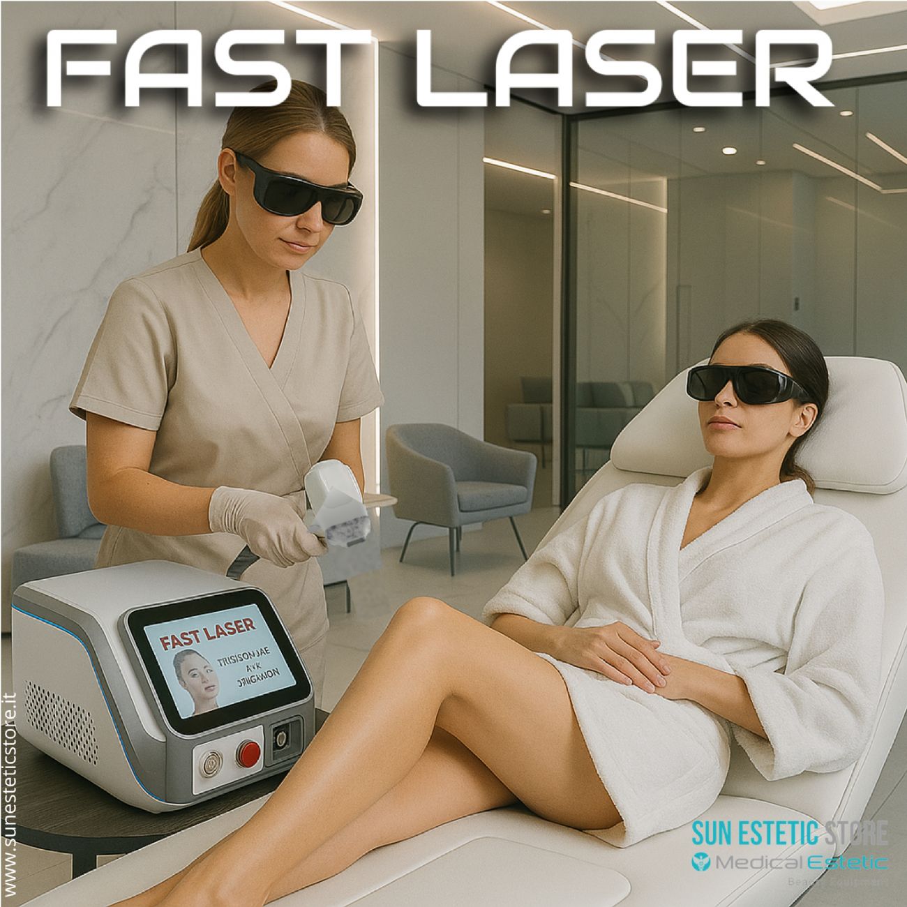 iKhona Fast Laser diodo 2 lunghezze d'onda 808 - 1064 nm - 1000W portatile estetica 40J