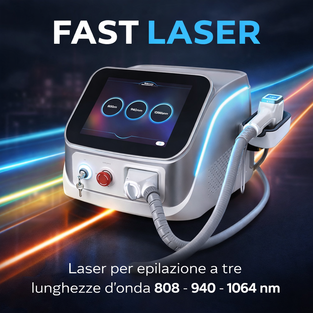 iKhona Fast Laser diodo 2 lunghezze d'onda 808 - 1064 nm - 1000W portatile estetica 40J