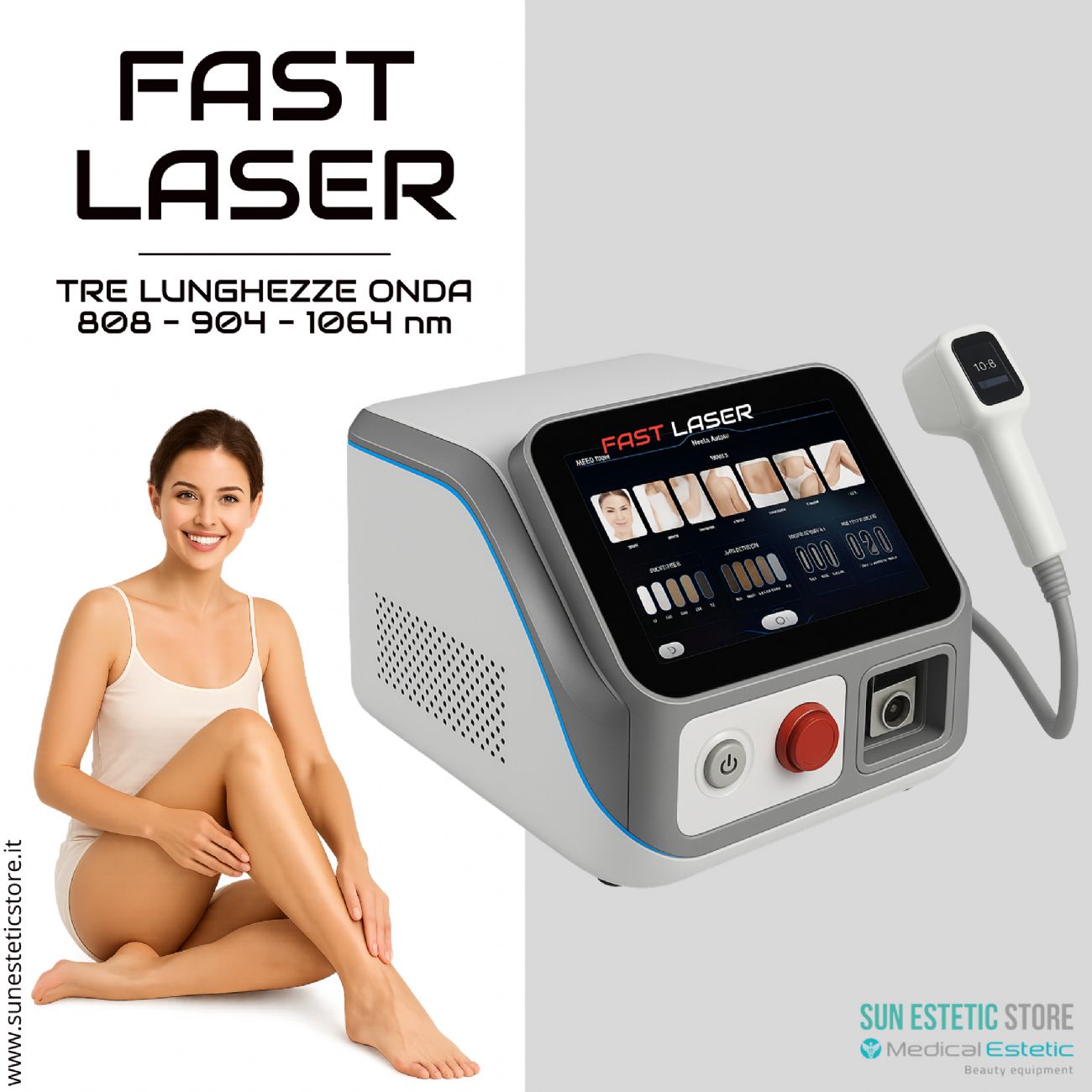 Fast Laser diodo 3 lunghezze d'onda 808 - 940 - 1064 nm