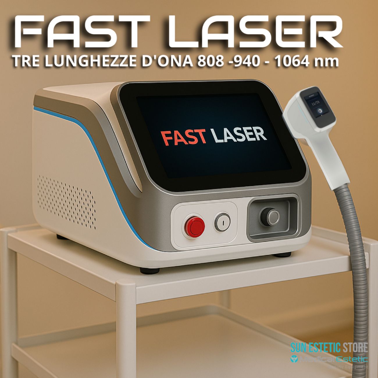 Fast Laser diodo 3 lunghezze d'onda 808 - 940 - 1064 nm