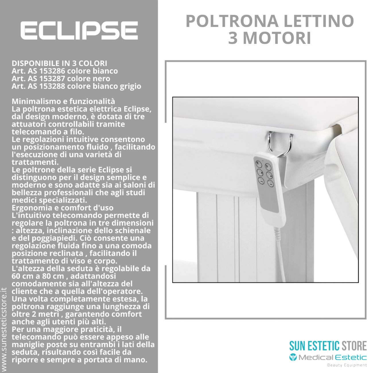 Eclipse poltrona lettino multifunzionale studio medico estetica  spa farmacia