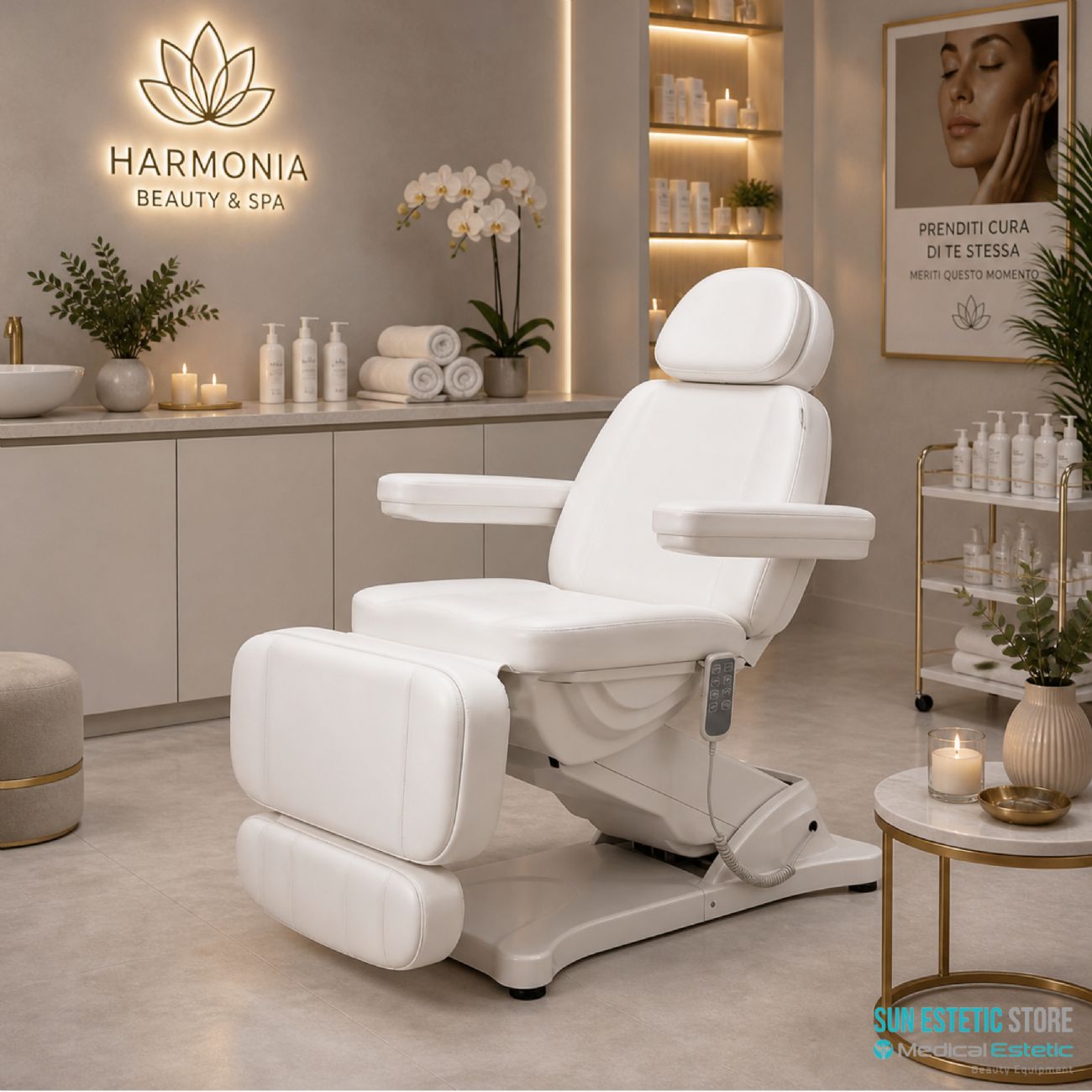 Sillon Classic poltrona lettino elettrica 4 motori estetica spa studio medico