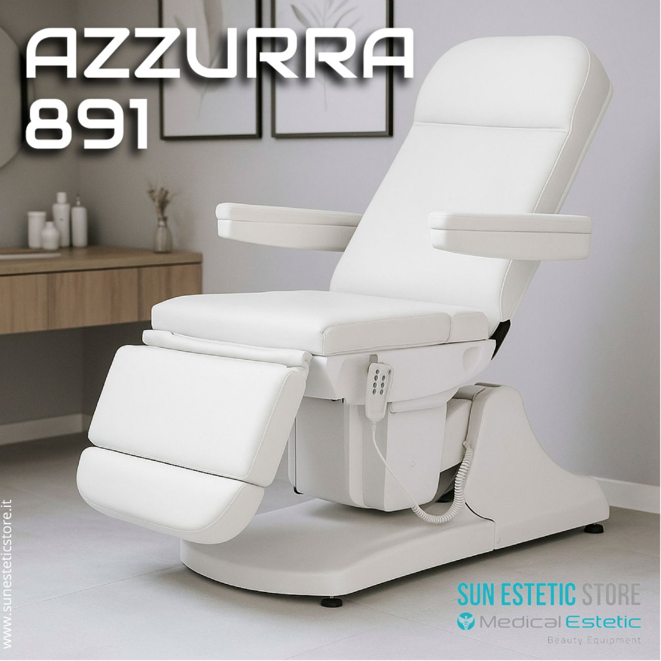 Azzurra 891 poltrona lettino elettrica professionale 3 motori estetica