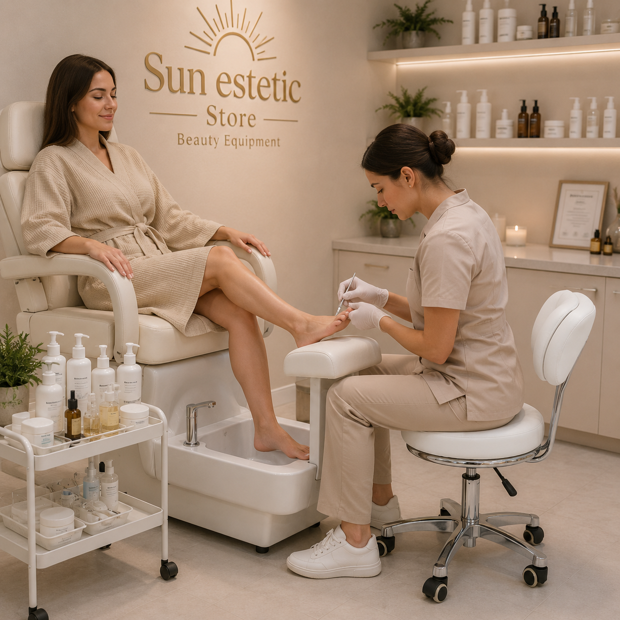 Torck sgabello pedicure ergonomico regolabile con schienale estetica Spa