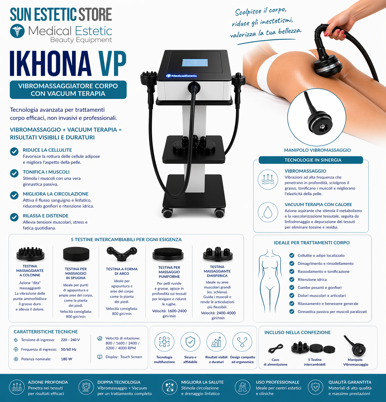 Vibromed Plus vibromassaggiatore corporale + Vacuum