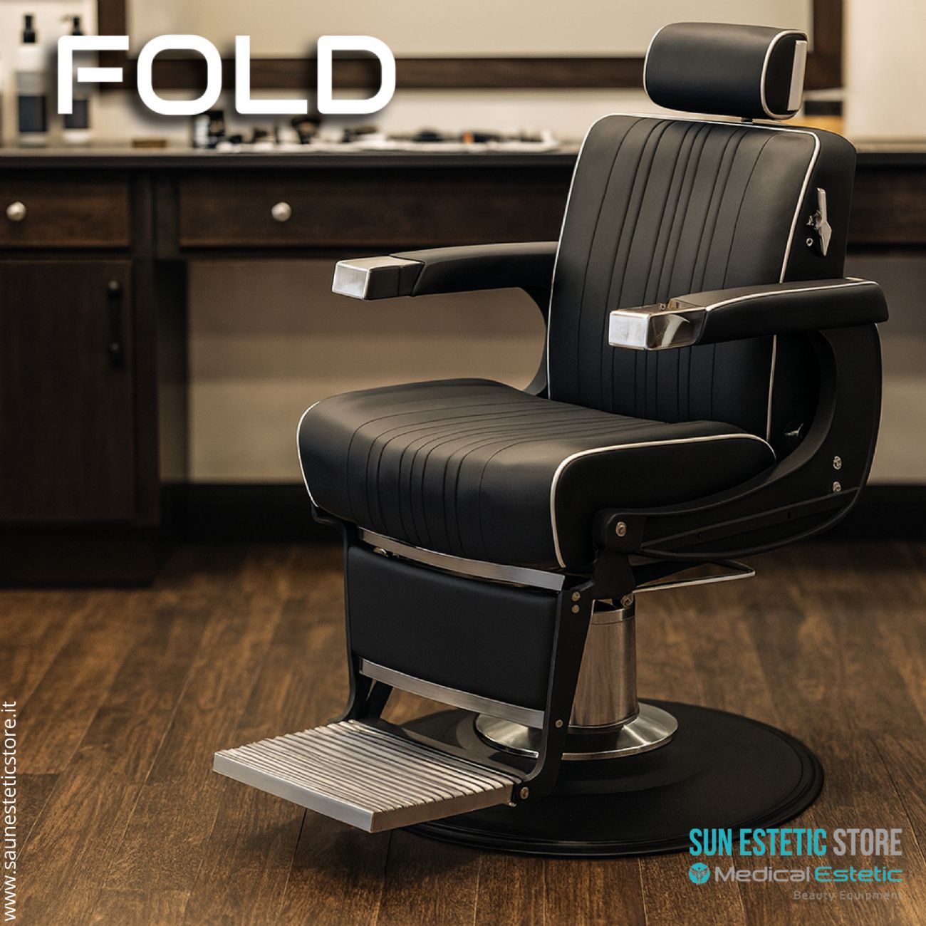 FOLD POLTRONA MASCHILE BARBIERE ARREDAMENTI PARRUCCHIERE BARBER SHOP