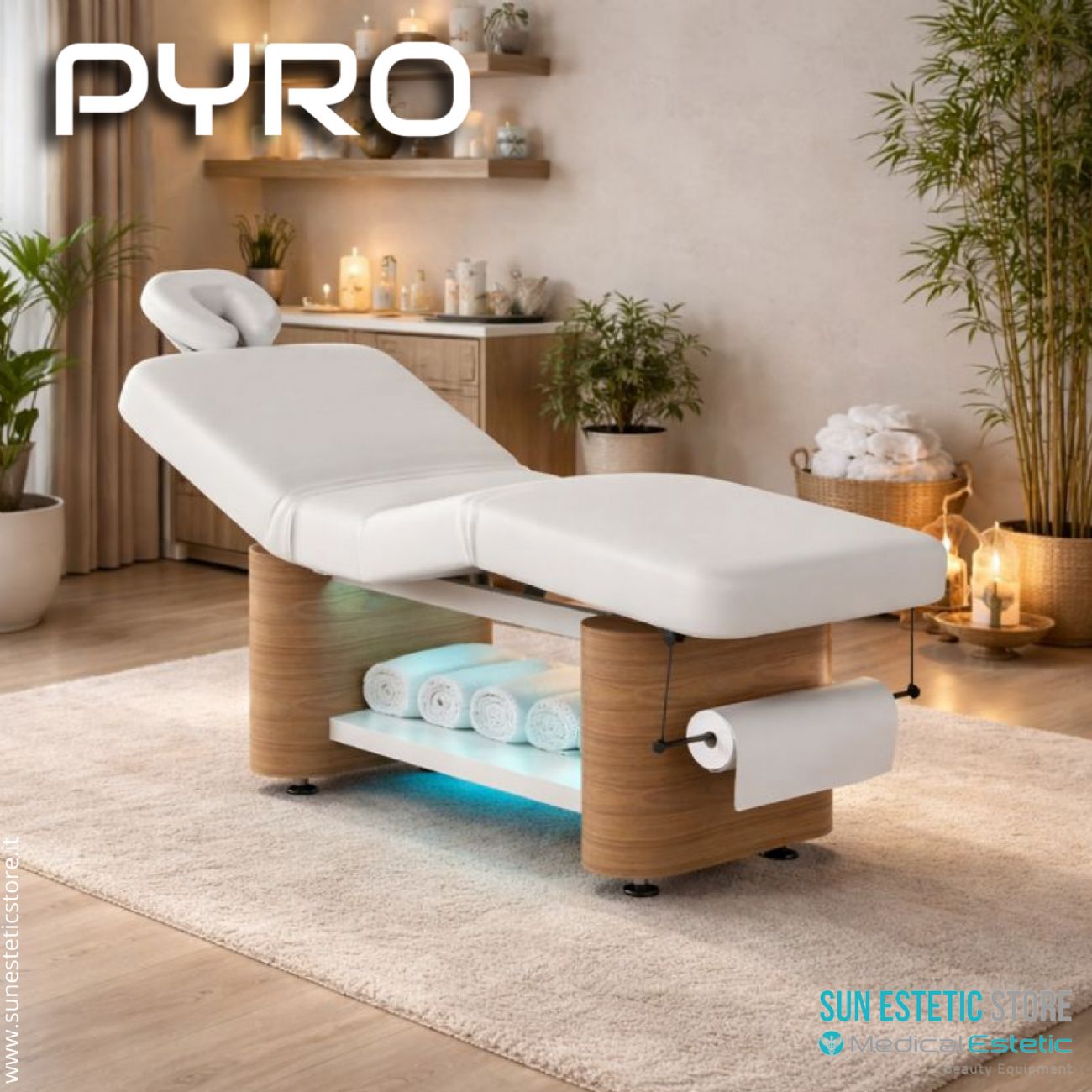 Pyro Lettino spa massaggio 4 motori riscaldato