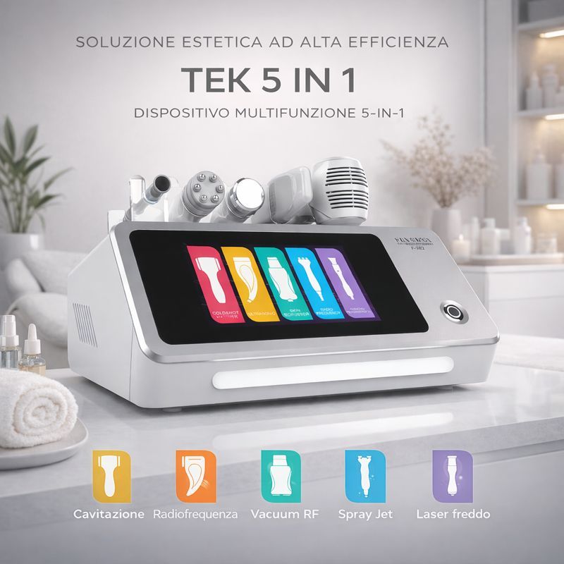 TEK 5 in 1 Apparecchiatura estetica multifunzione per trattamenti viso